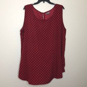 A.T.U.N. Sleeveless Tank Top Round Neck Polka Dot